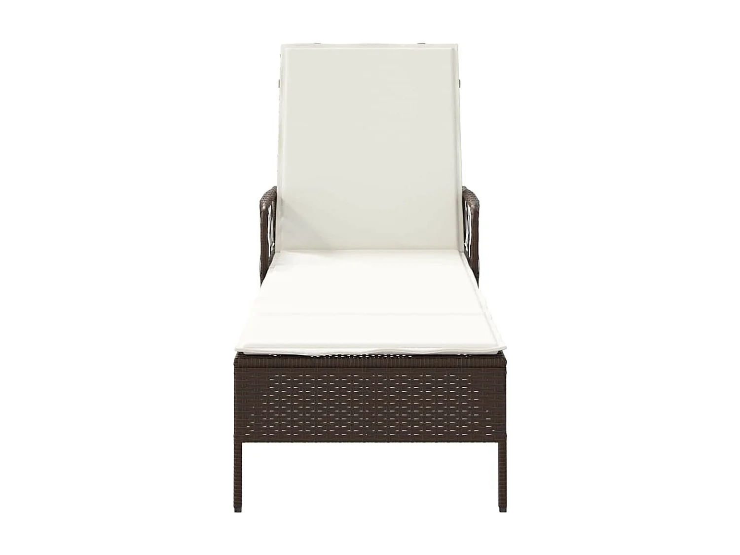 Fauteuil relax avec coussin, marron, en poly rotin