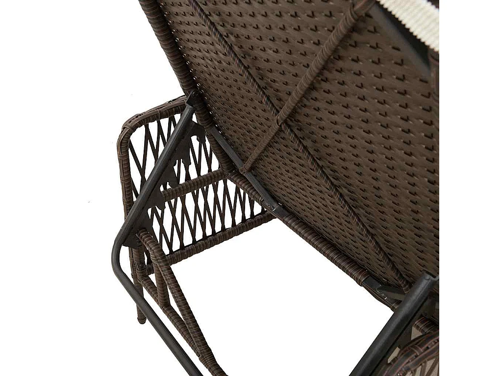 Fauteuil relax avec coussin, marron, en poly rotin