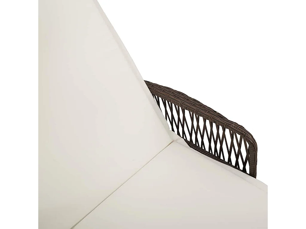 Fauteuil relax avec coussin, marron, en poly rotin