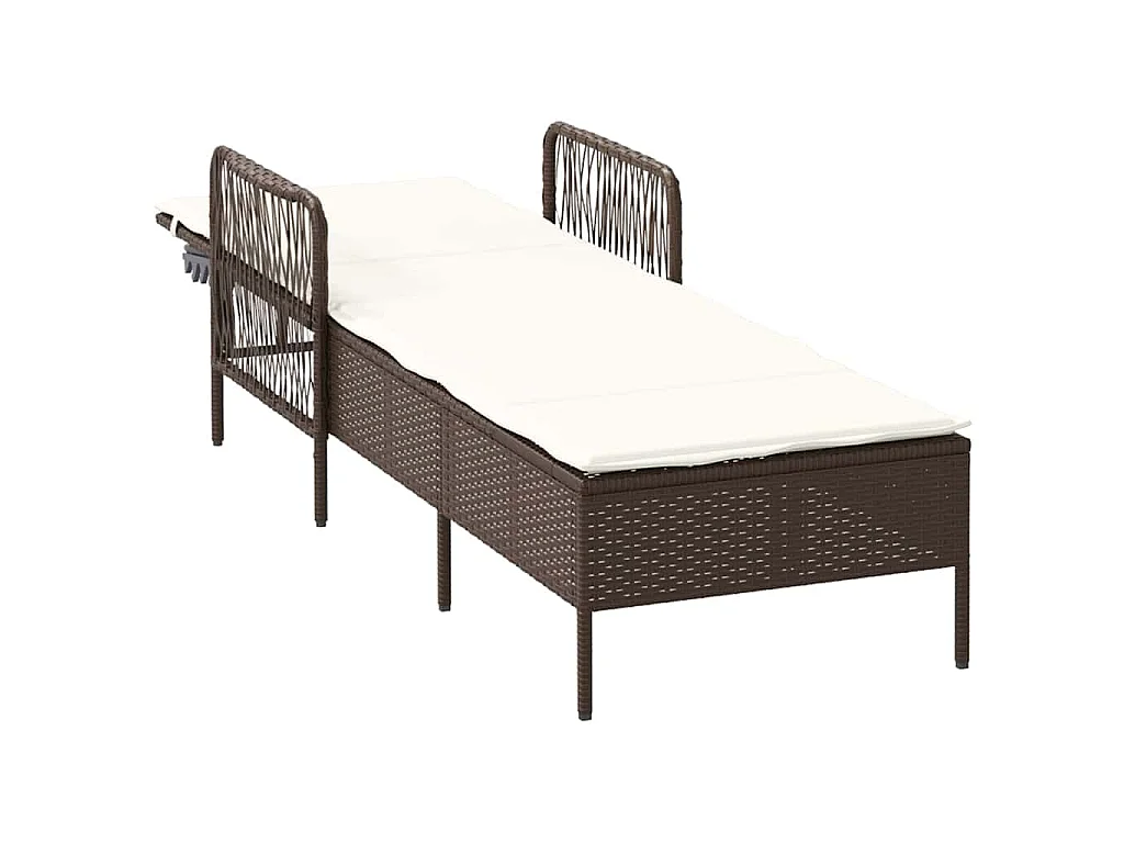 Poltrona relax con cuscino, marrone, in polyrattan