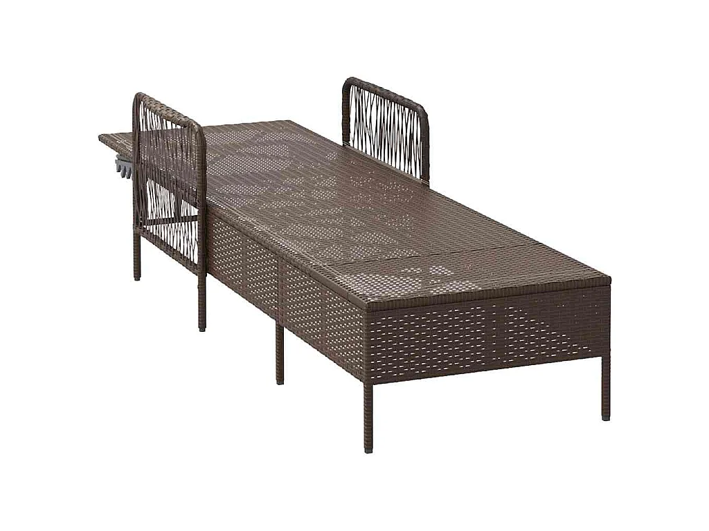 Poltrona relax con cuscino, marrone, in polyrattan
