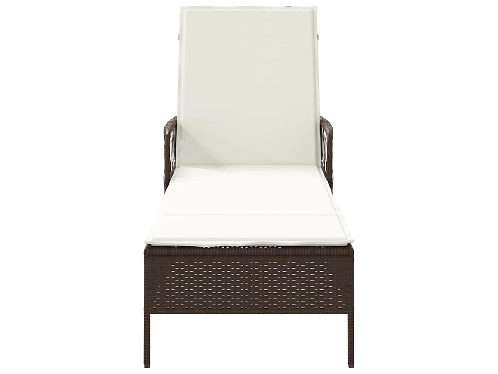Poltrona relax con cuscino, marrone, in polyrattan
