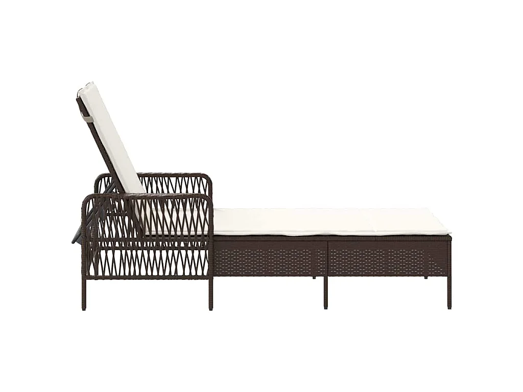 Poltrona relax con cuscino, marrone, in polyrattan