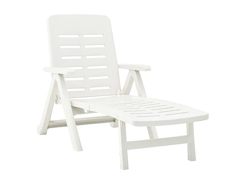 Witte plastic opvouwbare loungestoel