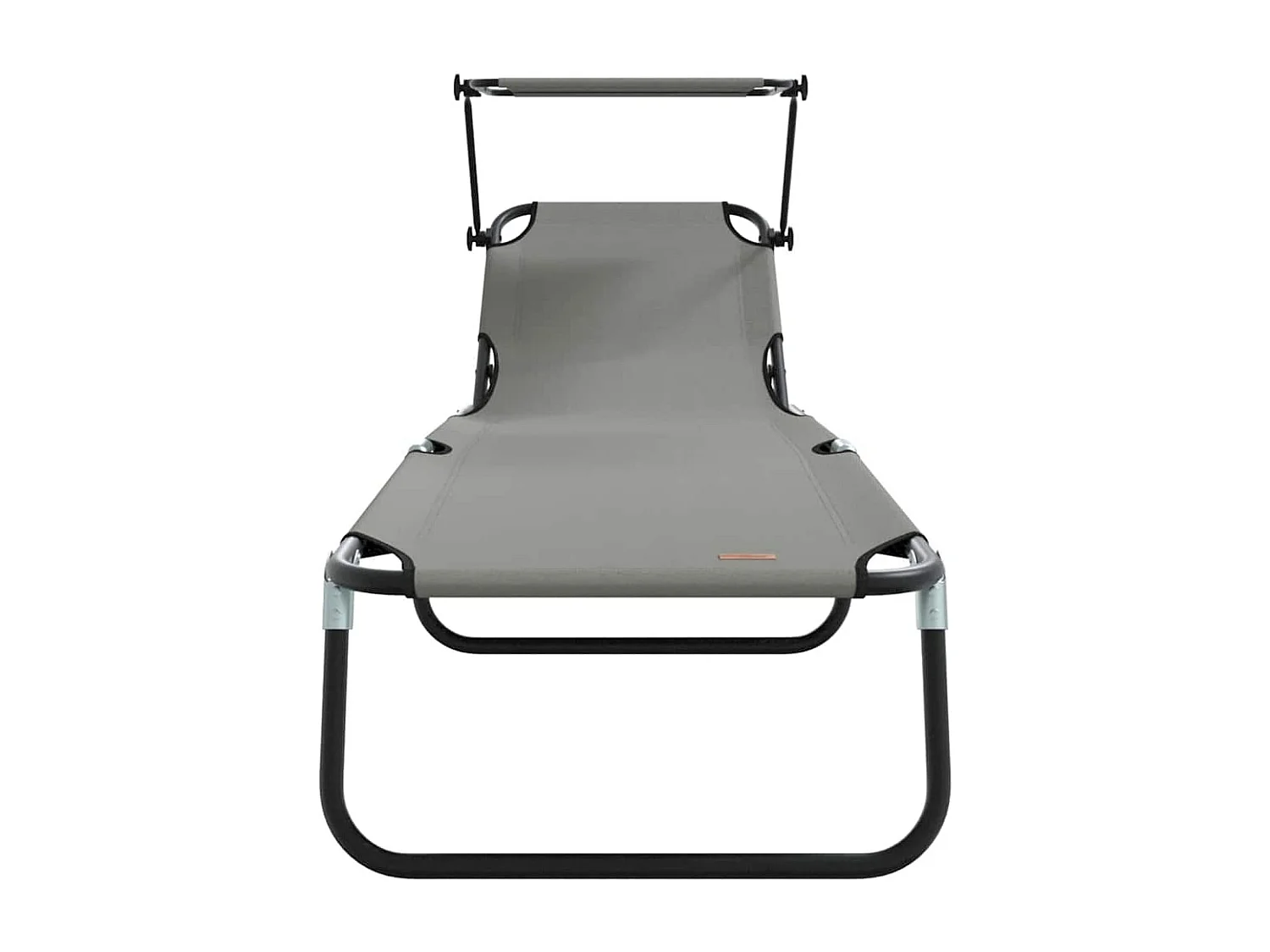 Transat pliant gris avec un auvent en tissu Oxford 600D