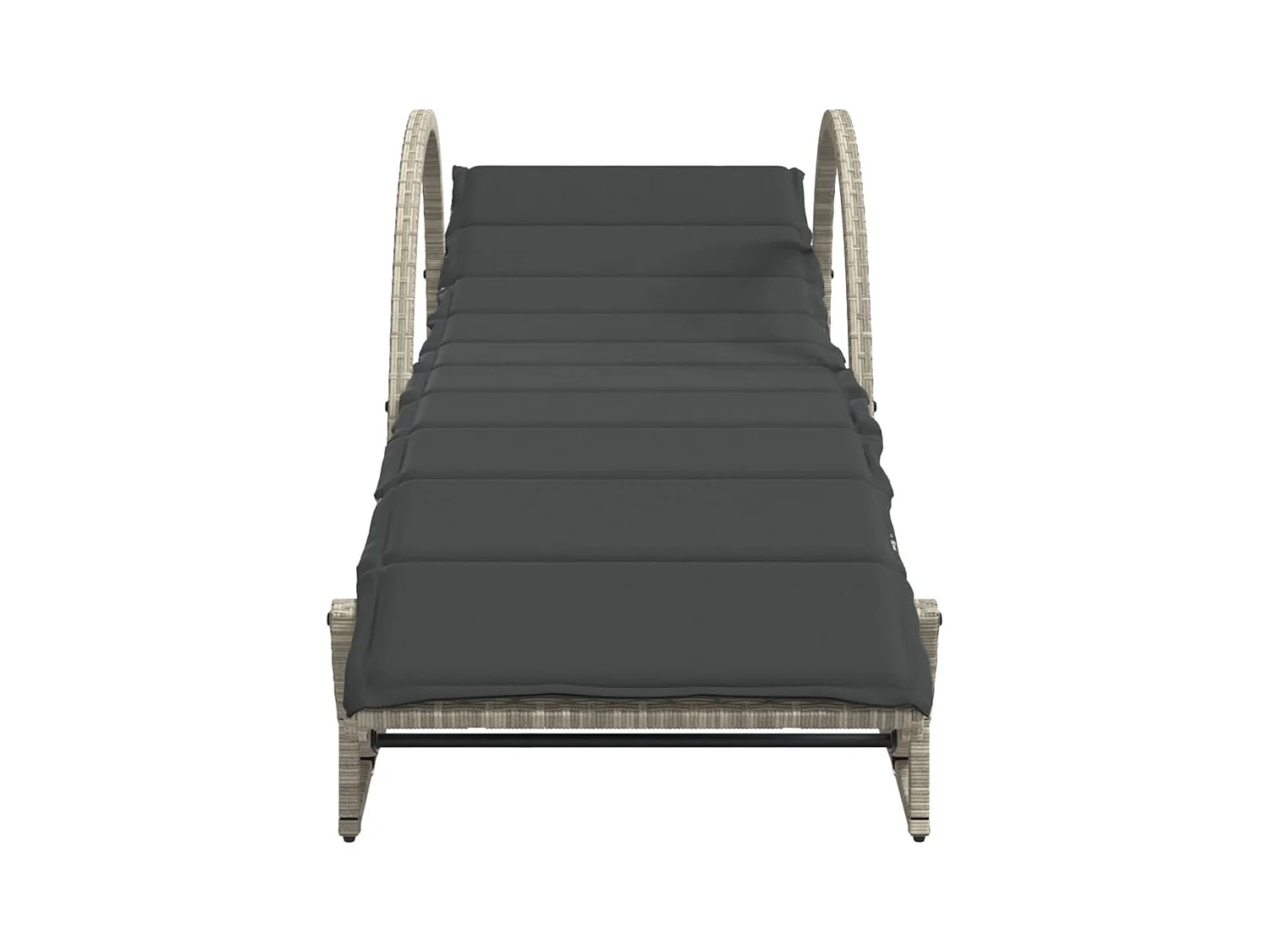 Chaise longue en lichtgrijs kussen 60x199x42 cm geweven hars