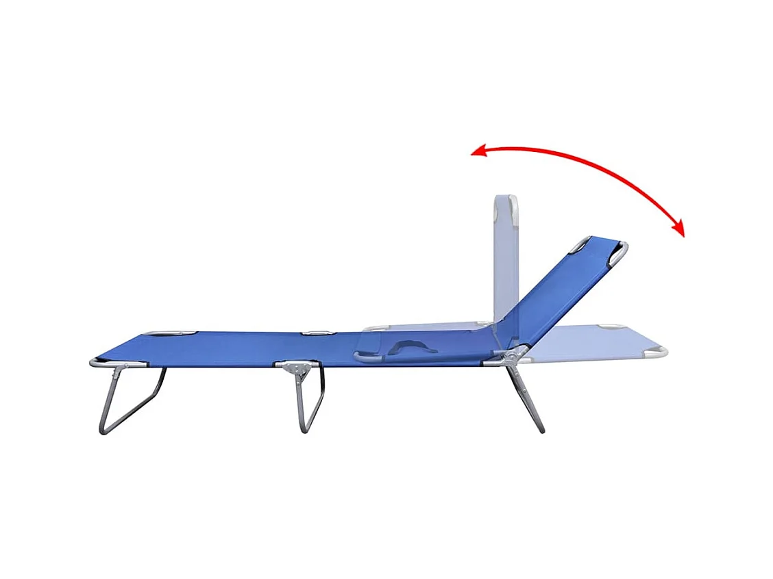 Chaise longue pliable acier enduit de poudre bleu