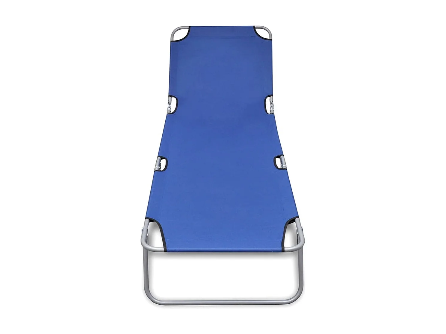 Chaise longue pliable acier enduit de poudre bleu
