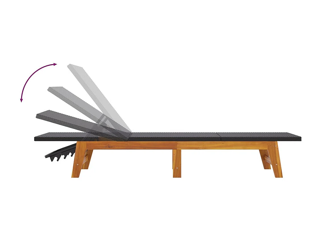 Juego de 2 sillones de madera de acacia y resina tejida en negro/marrón