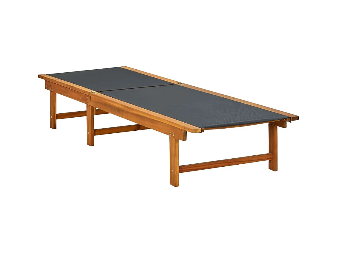 Chaise longue Massief acaciahout en textileen