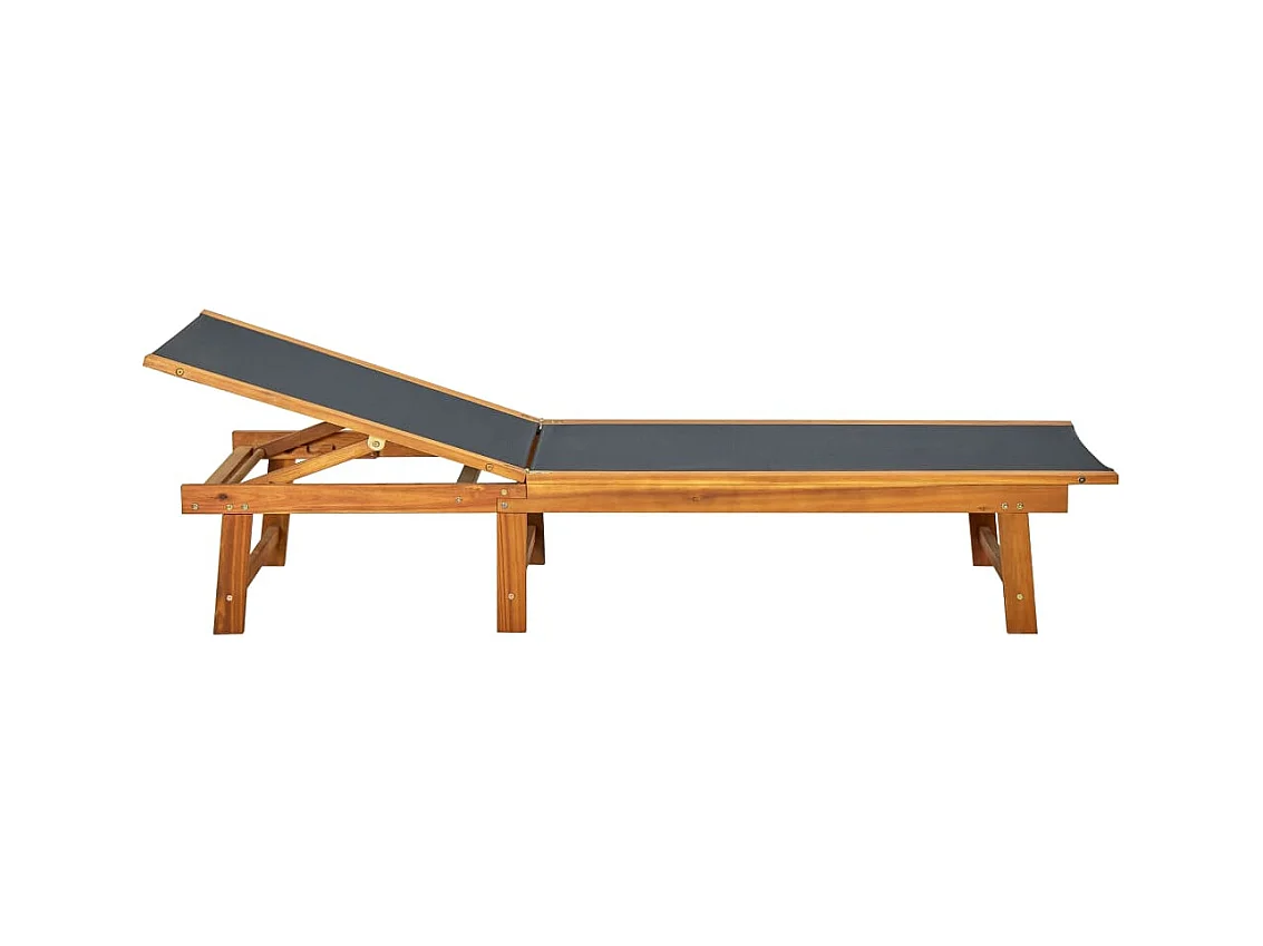 Chaise longue Massief acaciahout en textileen