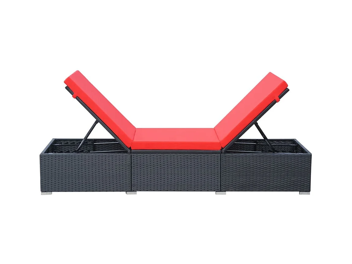 Lounge stoel met kussen Zwart geweven hars