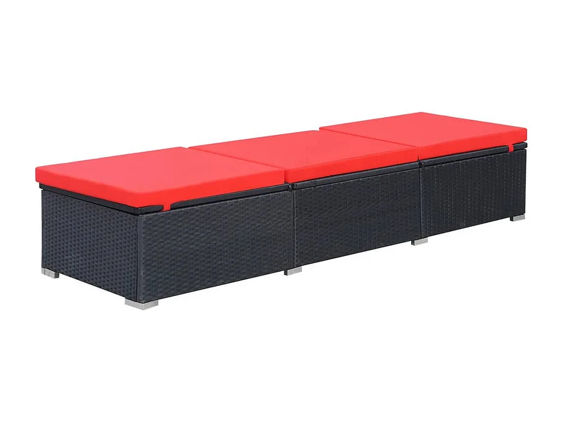 Poltrona con cuscino in resina intrecciata nera