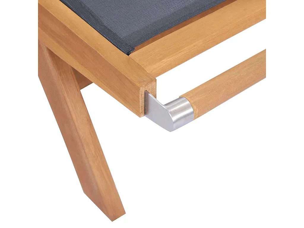 Sillón plegable con ruedas Teca maciza y textilene