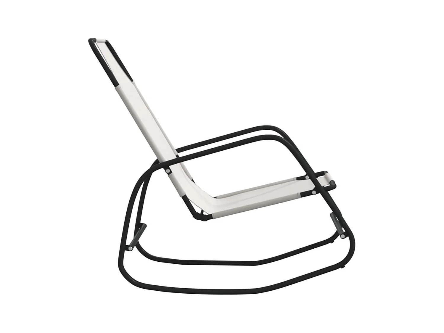 Schommelstoelen set van 2 crèmekleurig staal en textileen