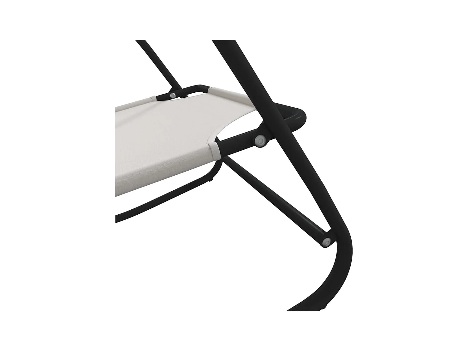 Schommelstoelen set van 2 crèmekleurig staal en textileen