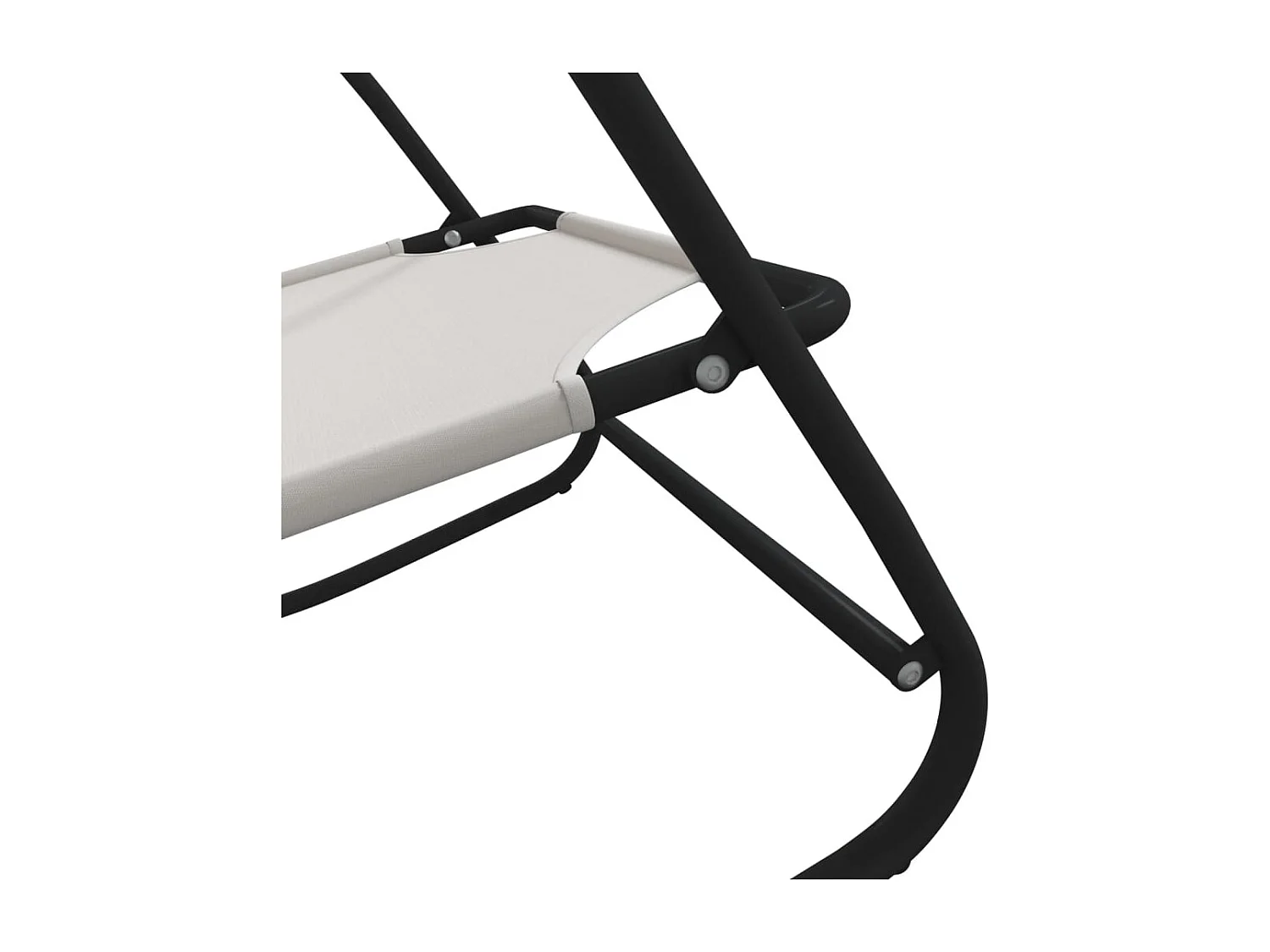 Juego de 2 sillones mecedores de acero color crema y textilene