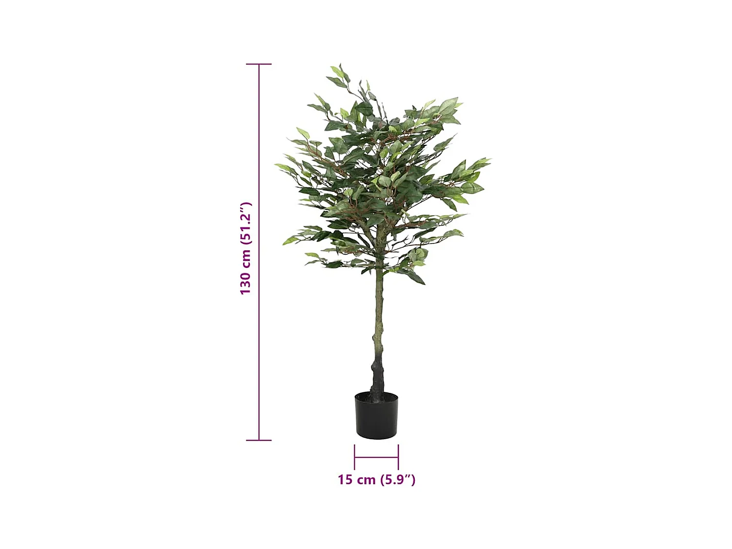 Ficus artificiel 480 feuilles 130 cm vert