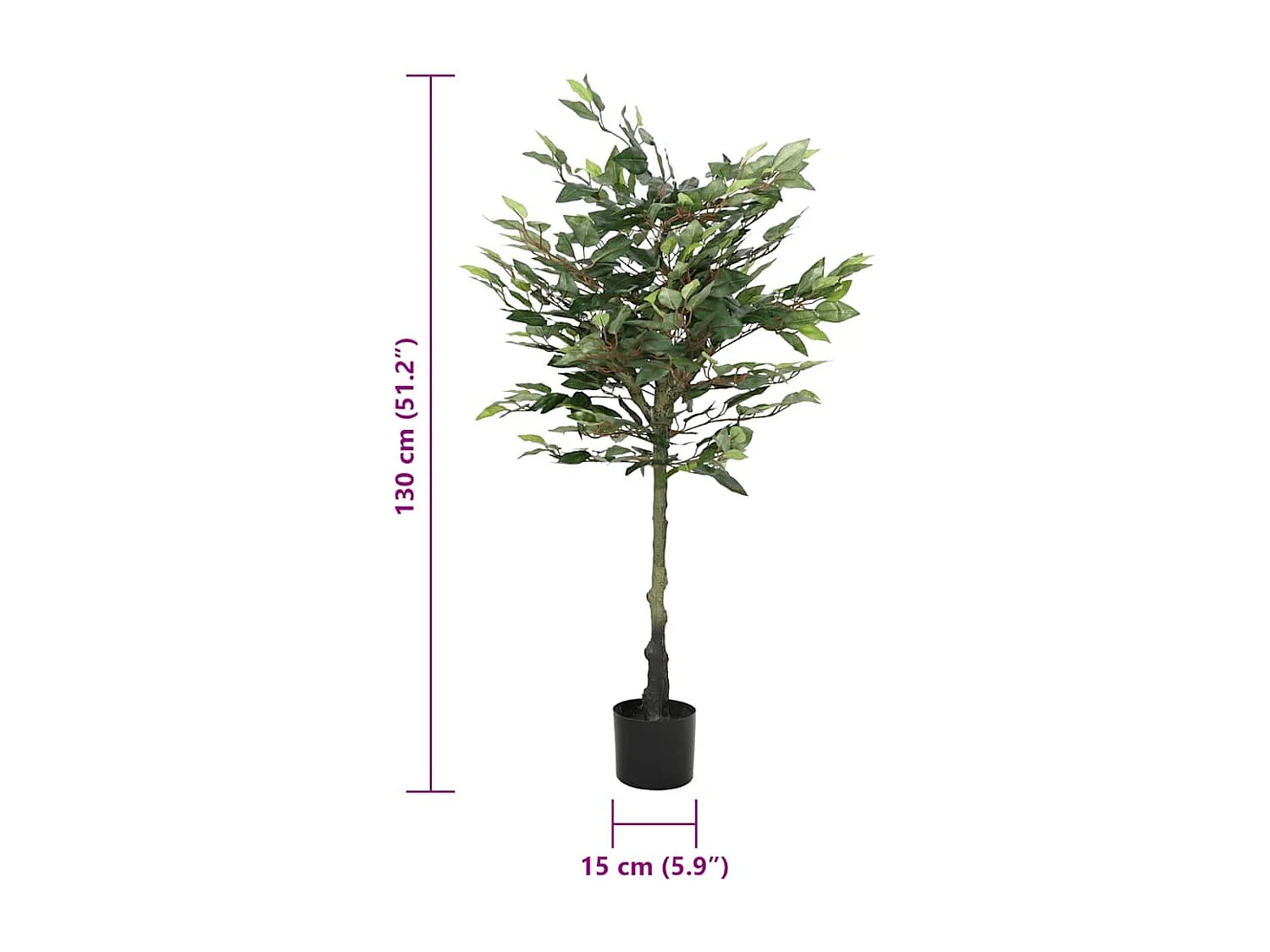 Künstlicher Ficus 480 Blätter 130 cm grün