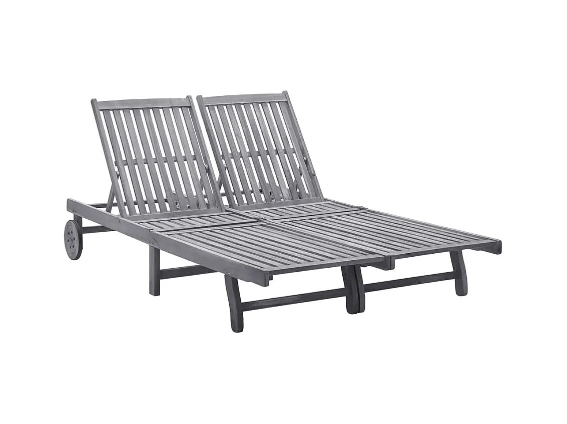 Chaise longue a 2 posti realizzata in legno massello di acacia