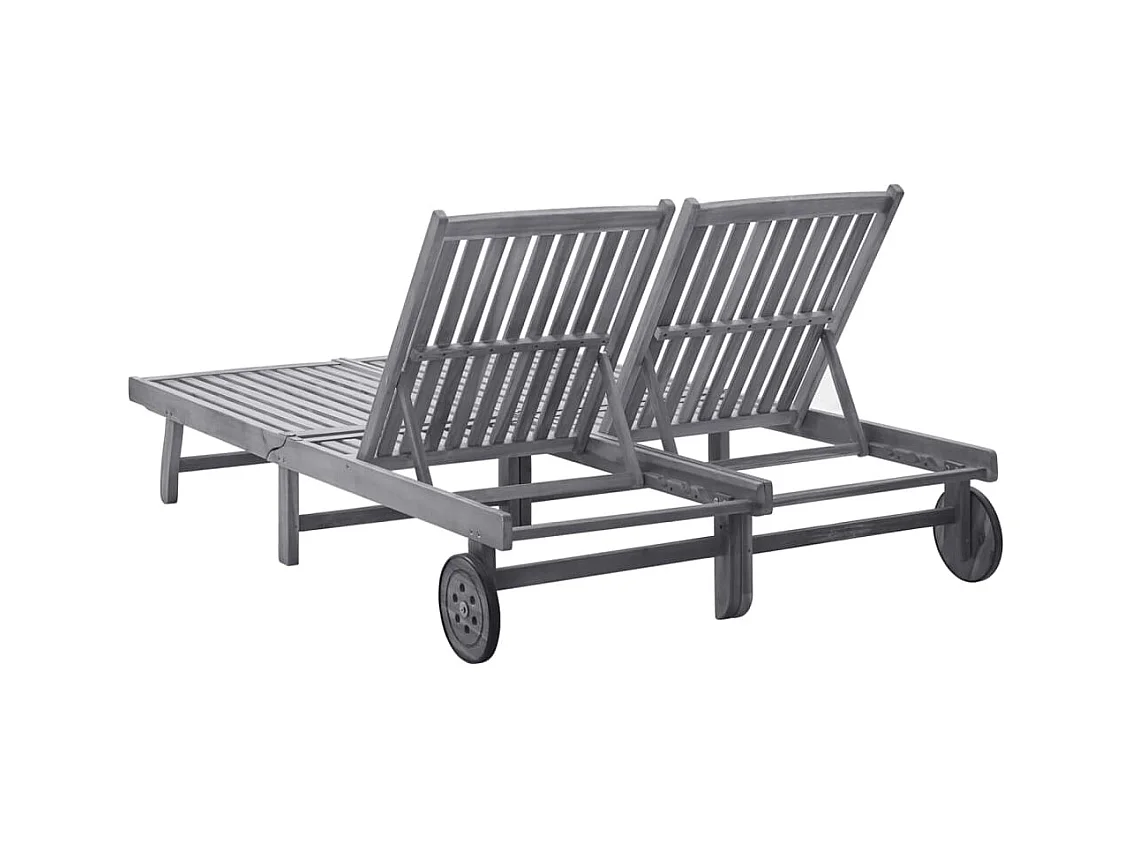 Chaise longue a 2 posti realizzata in legno massello di acacia