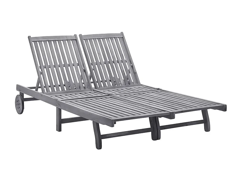 2-zits chaise longue van massief acaciahout