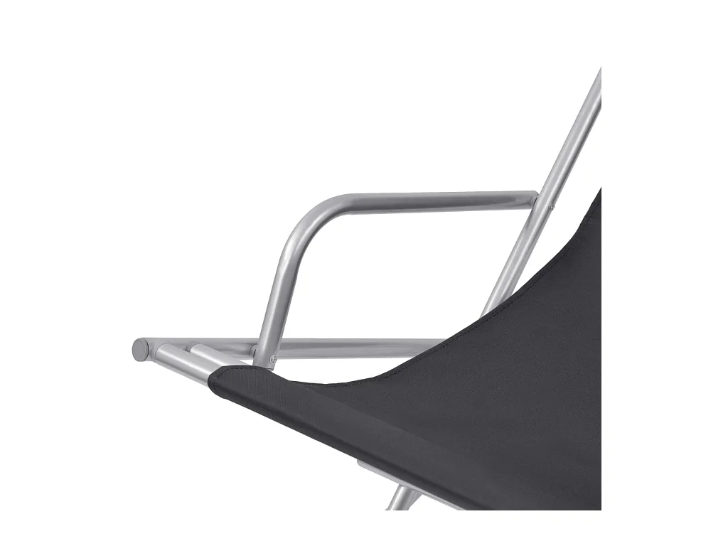 Chaises inclinables de terrasse lot de 2 Acier Noir