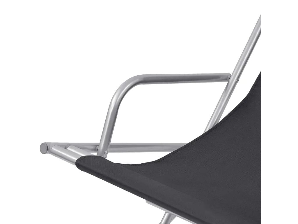 Chaises inclinables de terrasse lot de 2 Acier Noir