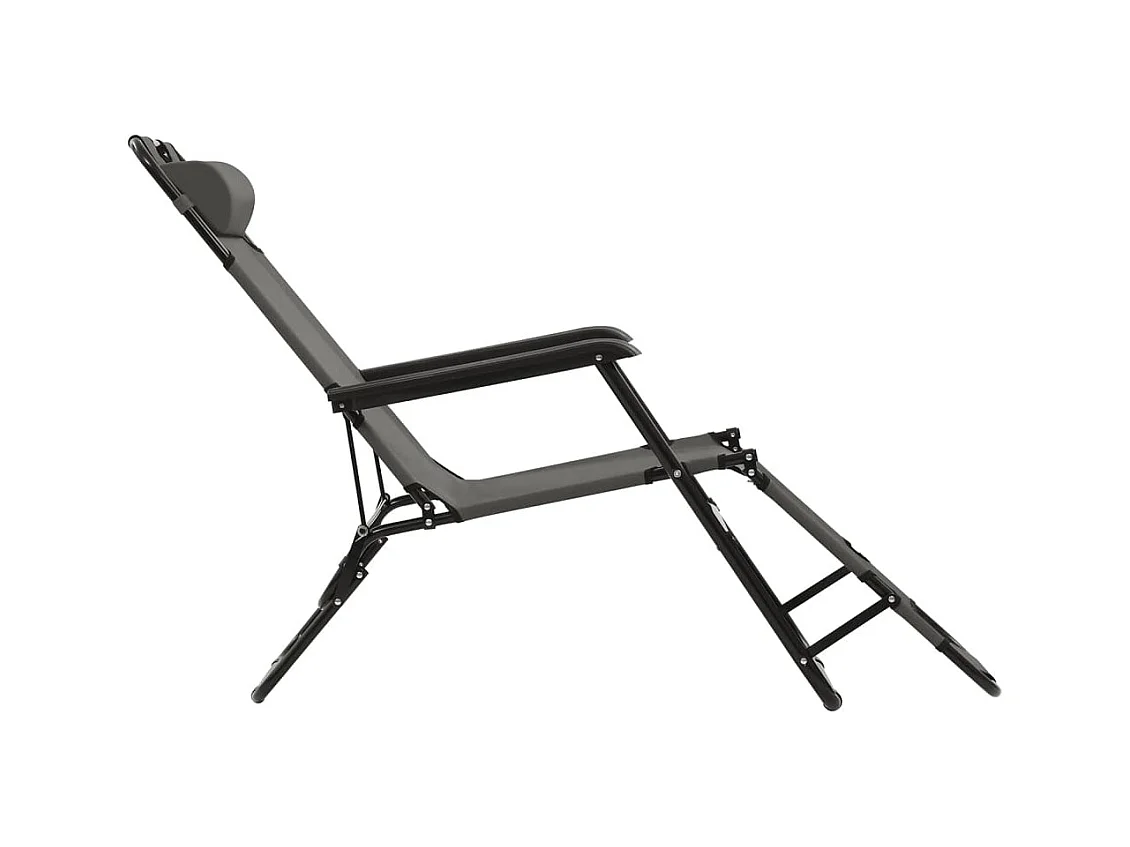 tumbonas plegables con reposapiés color gris acero