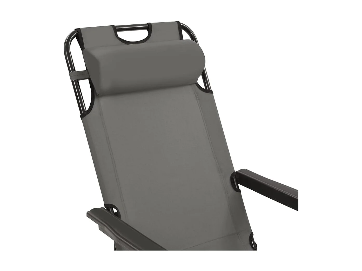 tumbonas plegables con reposapiés color gris acero