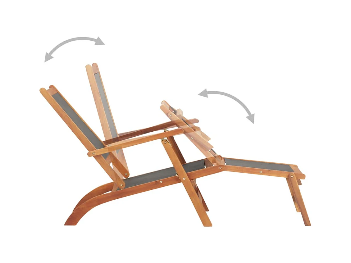 Loungesessel für den Außenbereich Massives Akazienholz und Textilene