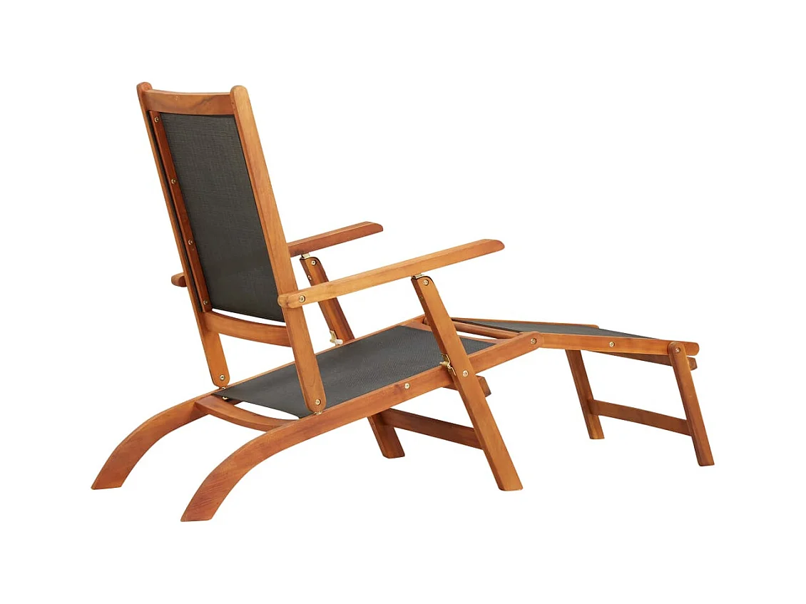 Loungesessel für den Außenbereich Massives Akazienholz und Textilene