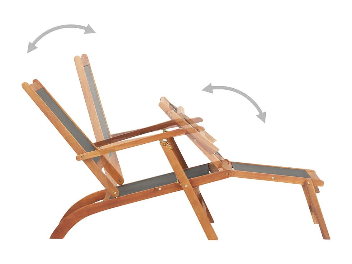 Poltrona da esterno in legno massello di acacia e textilene