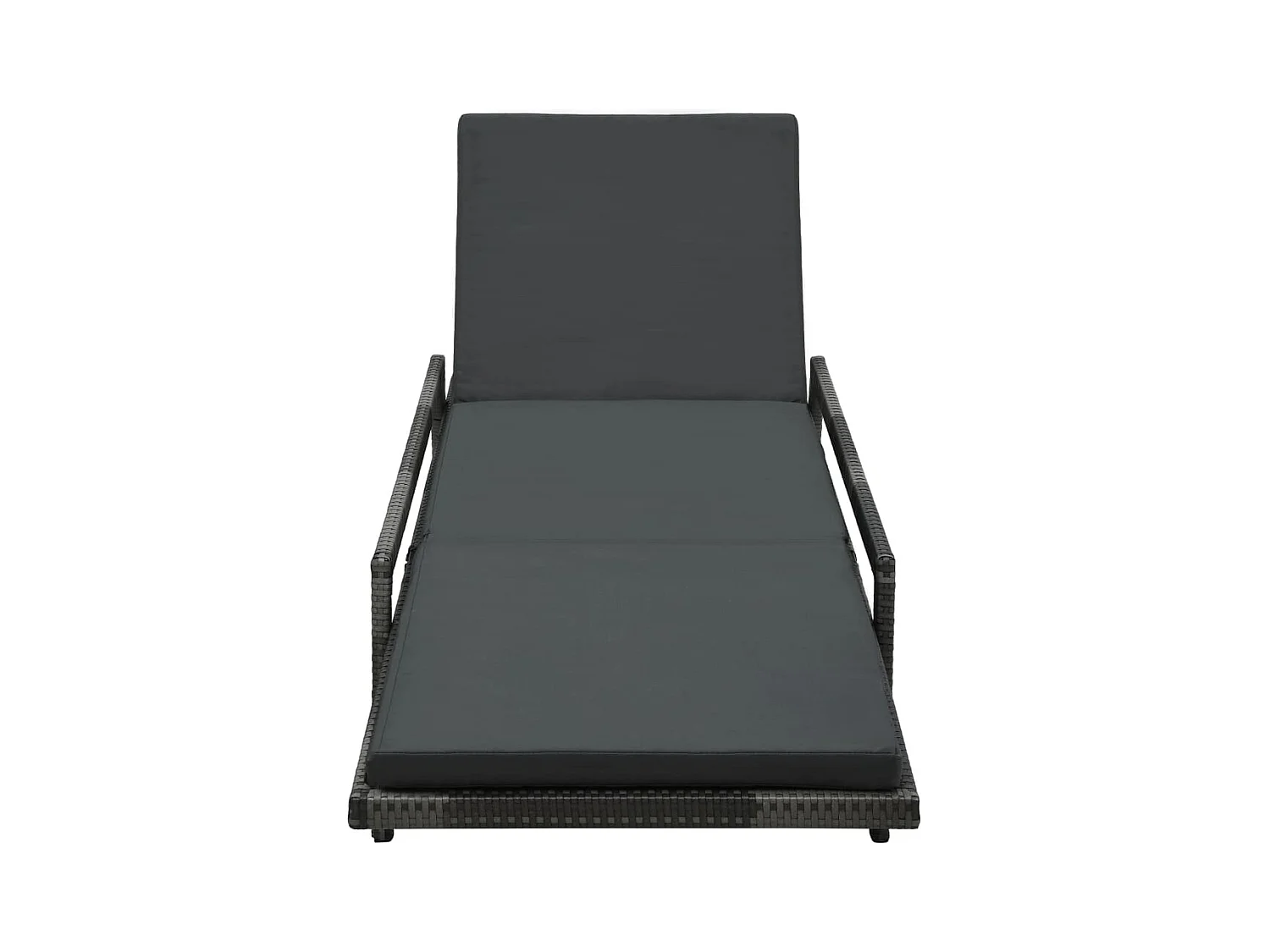 Sillón con cojín de resina tejida gris