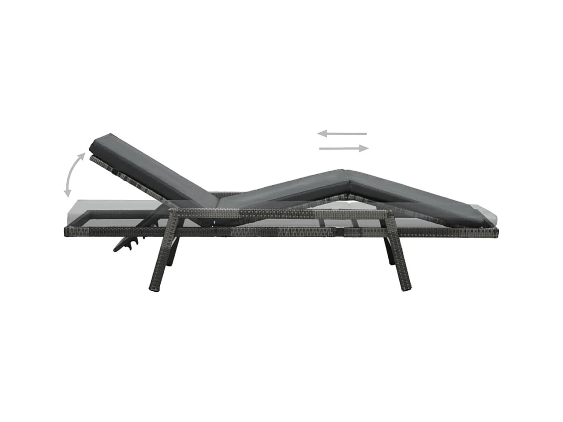 Sillón con cojín de resina tejida gris