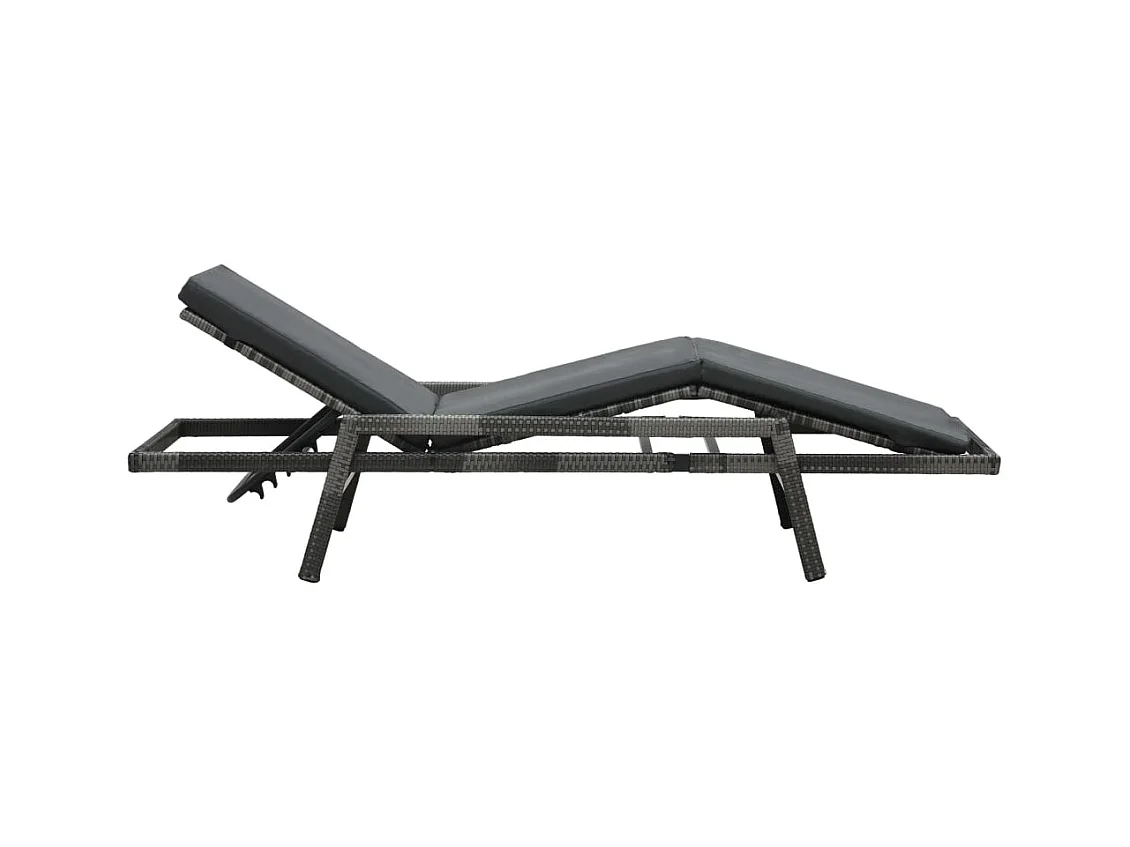 Sillón con cojín de resina tejida gris