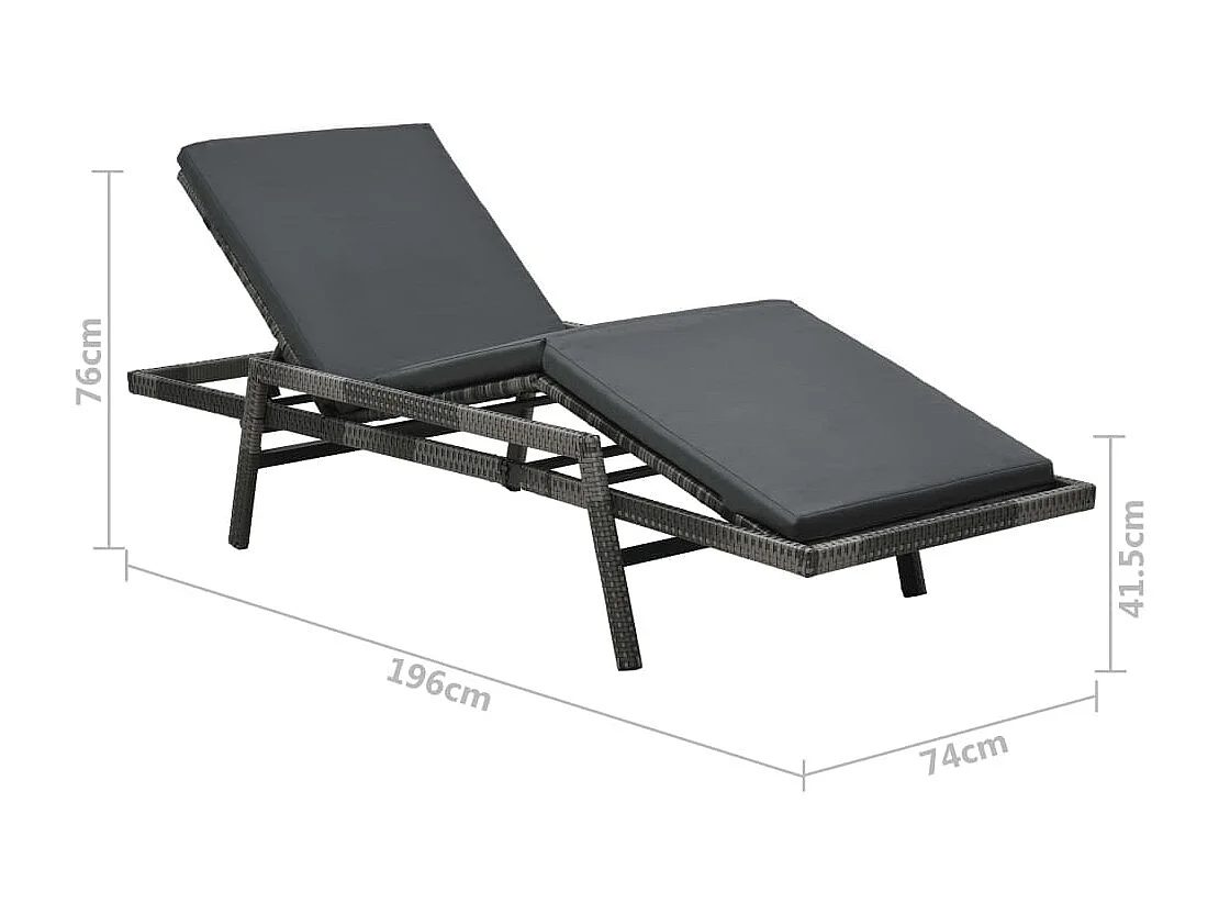 Sillón con cojín de resina tejida gris