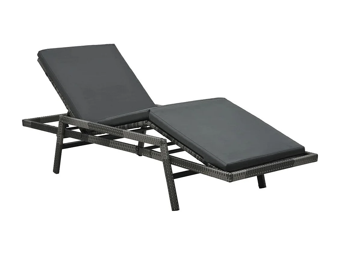 Sillón con cojín de resina tejida gris