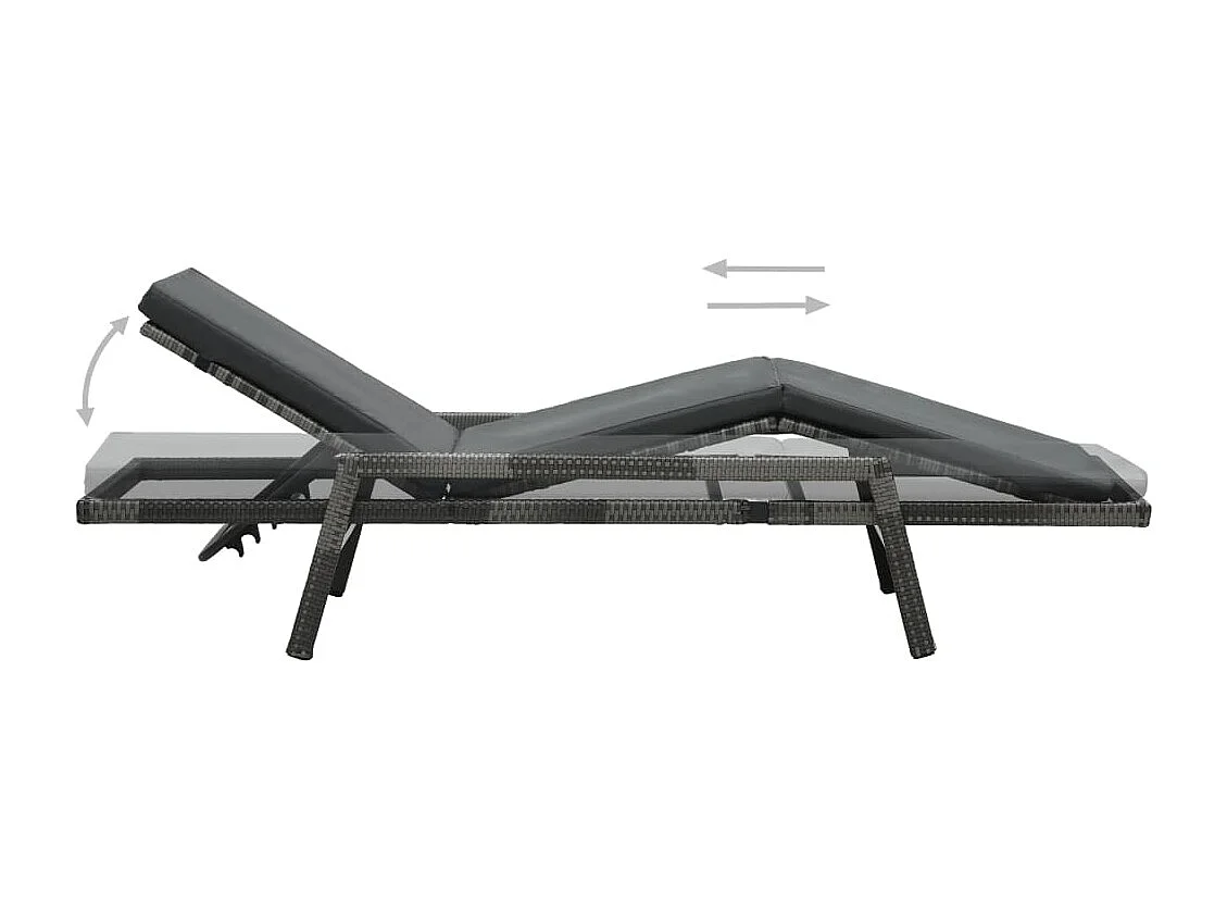 Sillón con cojín de resina tejida gris