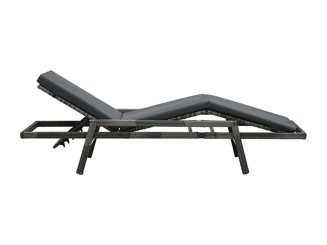 Sillón con cojín de resina tejida gris