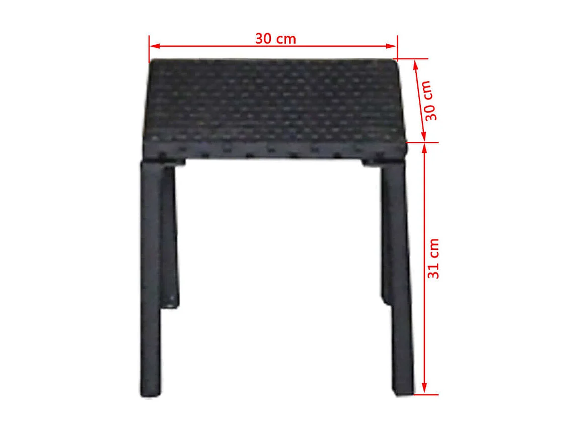 Sillones de resina tejida negra con mesa