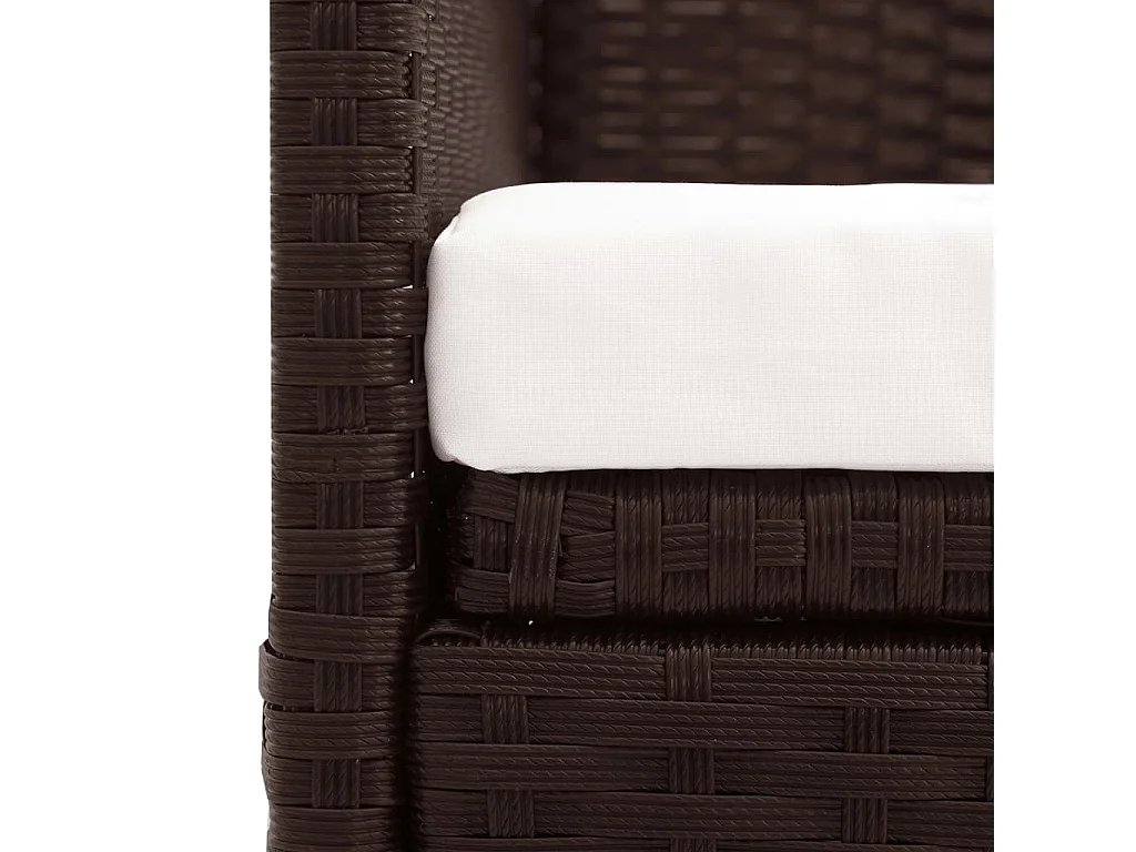 Canapé de jardin avec auvent Résine tressée Marron