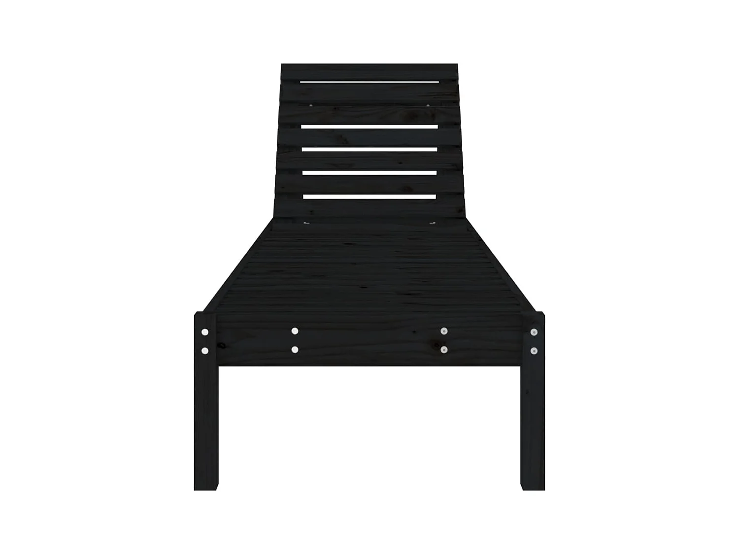 Conjunto de 2 tumbonas negras 199,5x60x74 cm madera maciza de pino