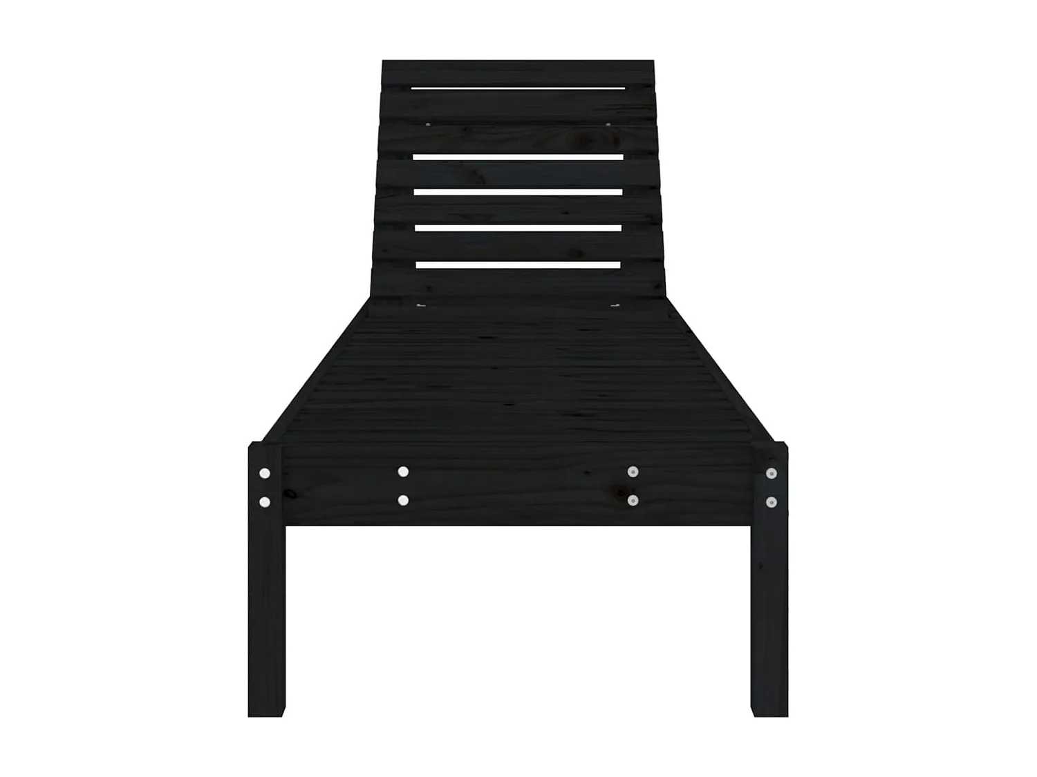 Conjunto de 2 tumbonas negras 199,5x60x74 cm madera maciza de pino