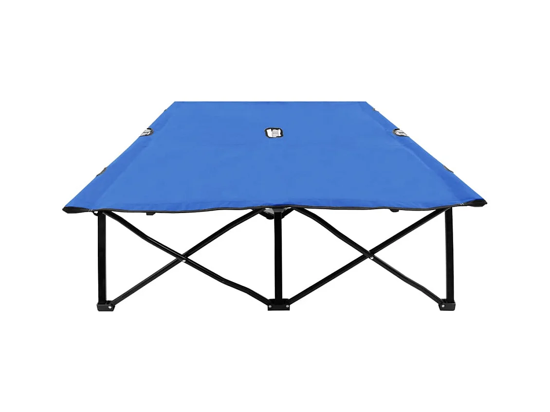 Chaise longue pliable 2 places Bleu Acier