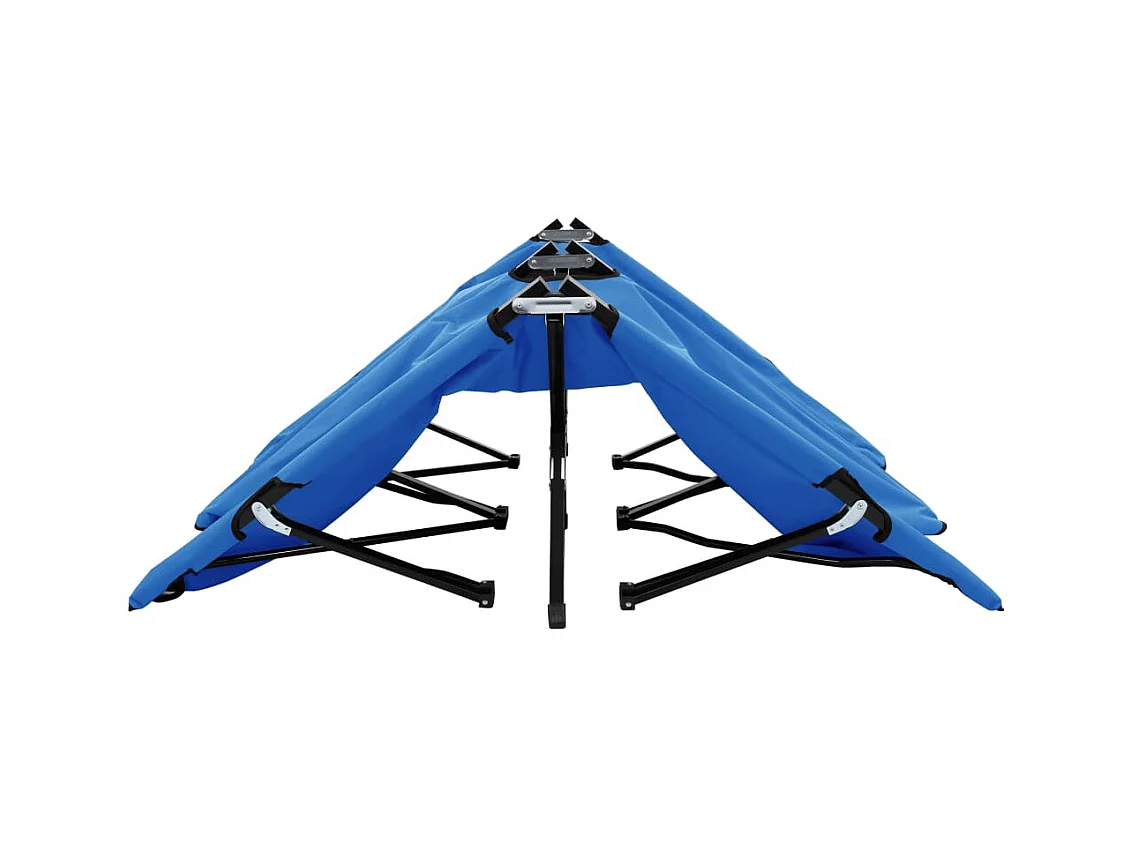 Chaise longue pliable 2 places Bleu Acier