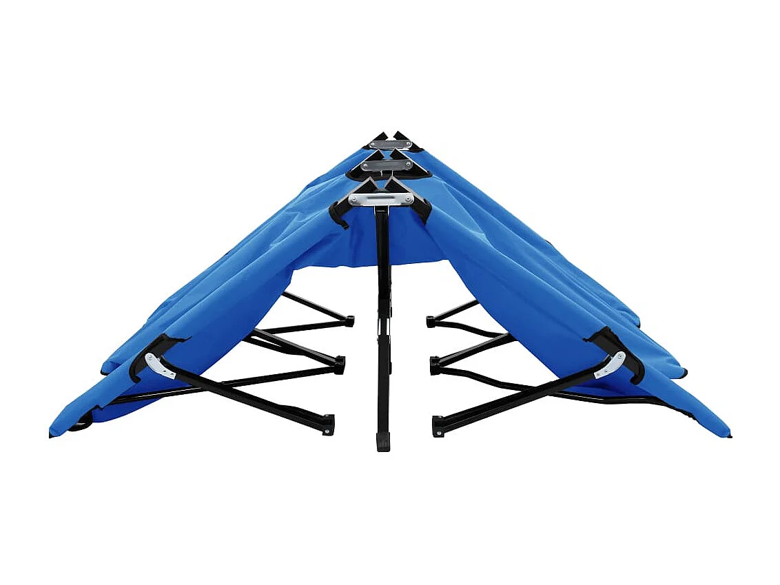 Chaise longue pliable 2 places Bleu Acier