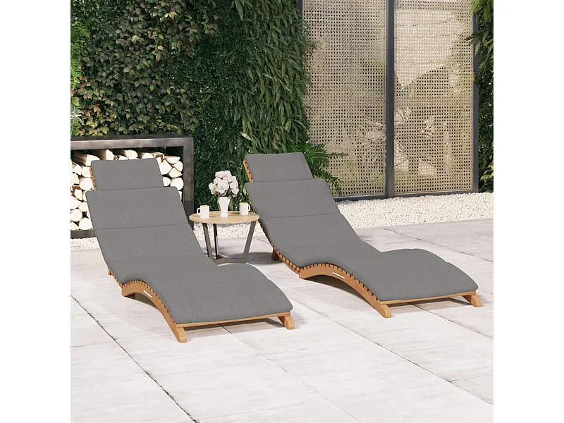 Set di 2 poltrone con cuscini, in legno massello di teak