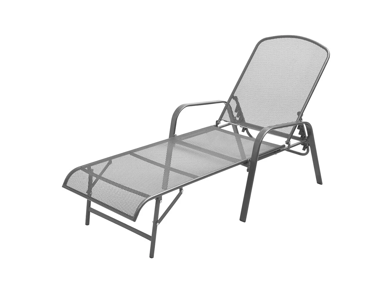 Conjunto de 2 tumbonas con mesa, acero antracita