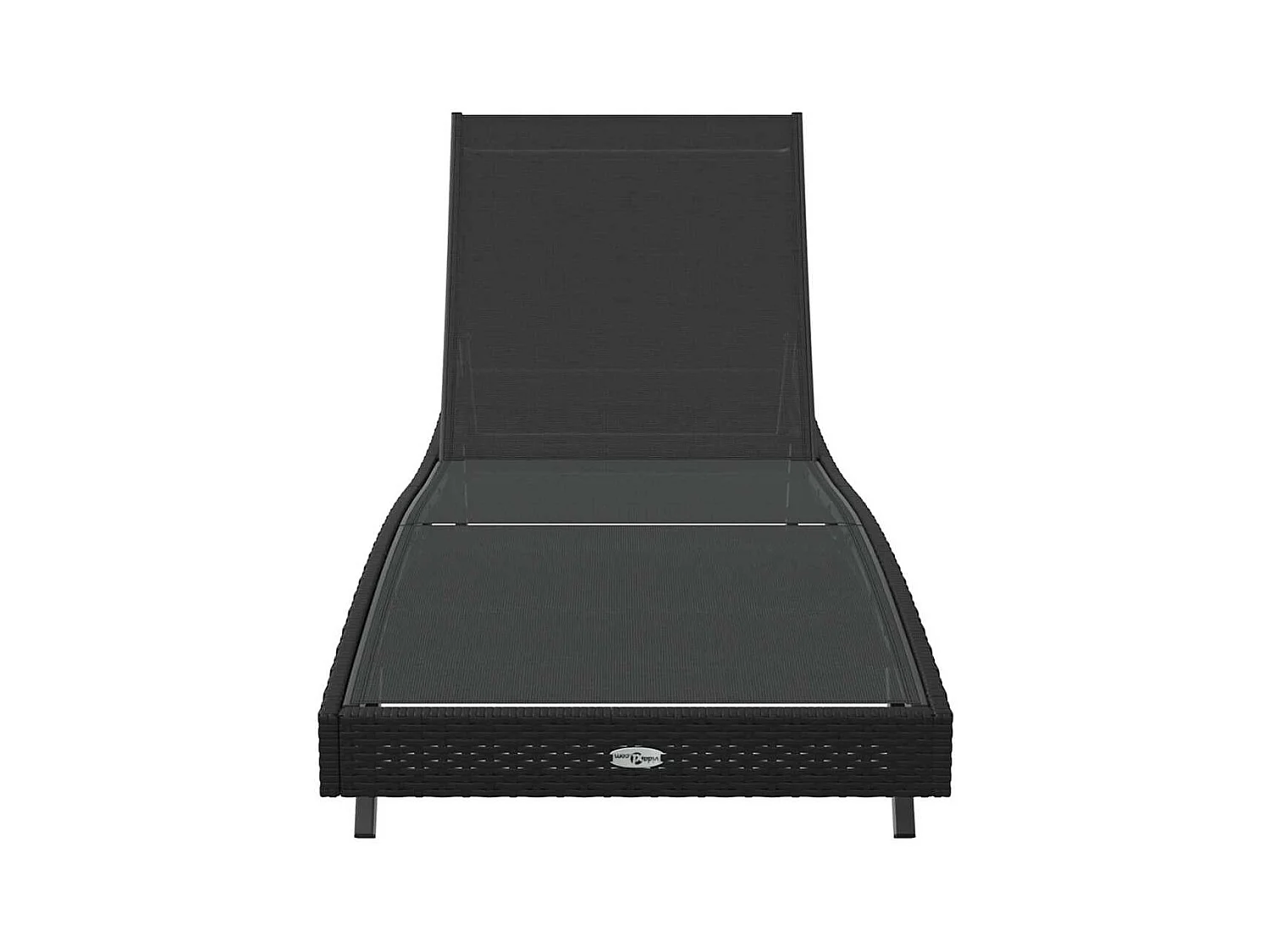 Chaise longue noire en polyrotin et textilène